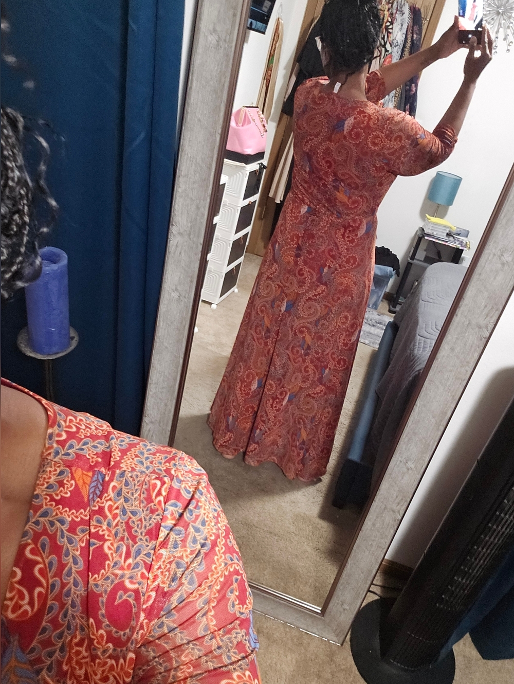 Red Paisley Maxi Dress - Picture 12 of 14